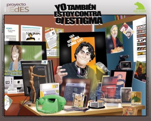 Cartel de la campaña Yo también estoy contra el estigma.