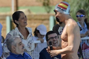 Paloma Andrados y David Meca, durante la presentación de la campaña 'Bañate Seguro'