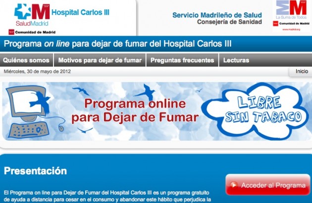 Programa «on line» para dejar de fumar