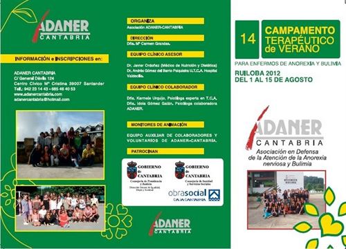 Campamento terapéutico de ADANER para pacientes con anorexia y bulimia nerviosa