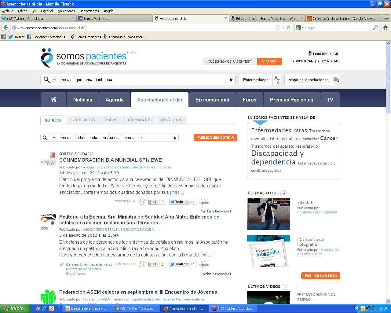 Los usuarios prefieren la información sobre la actividad de las asociaciones