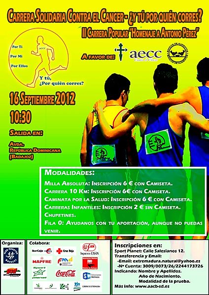 Carrera solidaria en Badajoz a favor de la AECC y los Bancos de Alimentos extremeños