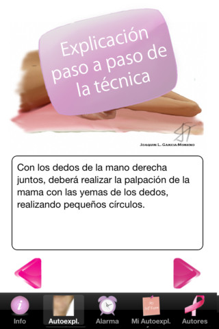 Una ‘app’ enseña la técnica correcta para una autoexploración mamaria