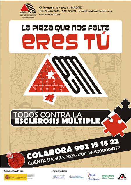 ‘La pieza que nos falta eres tú’, lema del Día Nacional de la Esclerosis Múltiple
