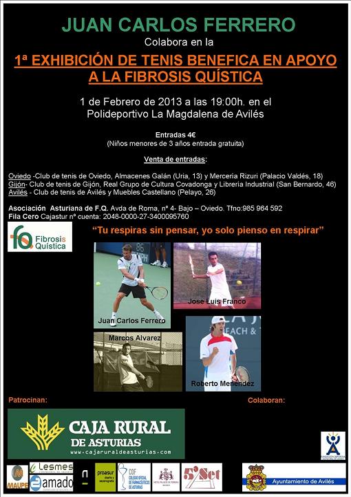 Exhibición de tenis a beneficio de la Asociación Asturiana de Lucha contra la Fibrosis Quística