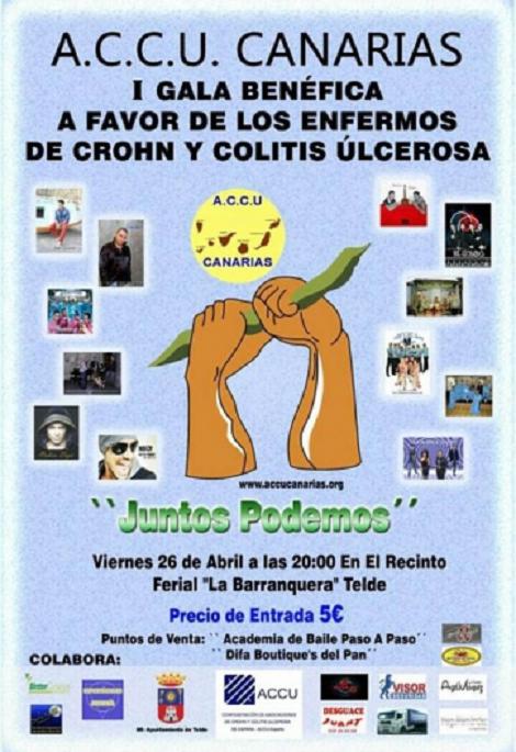 ‘I Gala Benéfica’ de ACCU Canarias, el 26 de abril en Telde, Gran Canaria