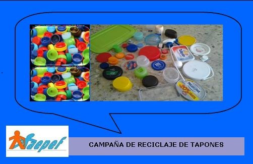 Campaña de recogida de tapones y material escolar de AEPEF