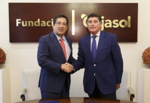 Antonio Pulido, presidente de Fundación Cajasol, y Manuel Pérez Fernández, presidente de Fundación Mehuer