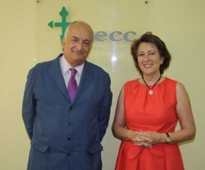 Álvaro Gándara del Castillo, presidente de la SECPAL, e Isabel Oriol, presidenta de la AECC