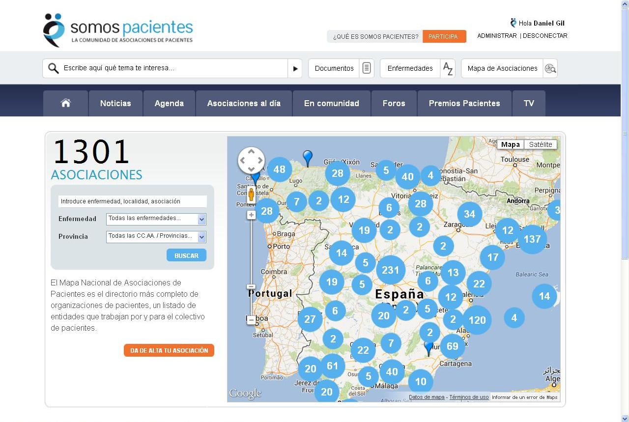 El Mapa de Somos Pacientes suma ya más de 1.300 asociaciones registradas