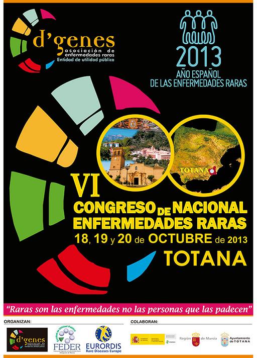 VI Congreso Nacional de Enfermedades Raras, del 18 al 20 de octubre en Totana