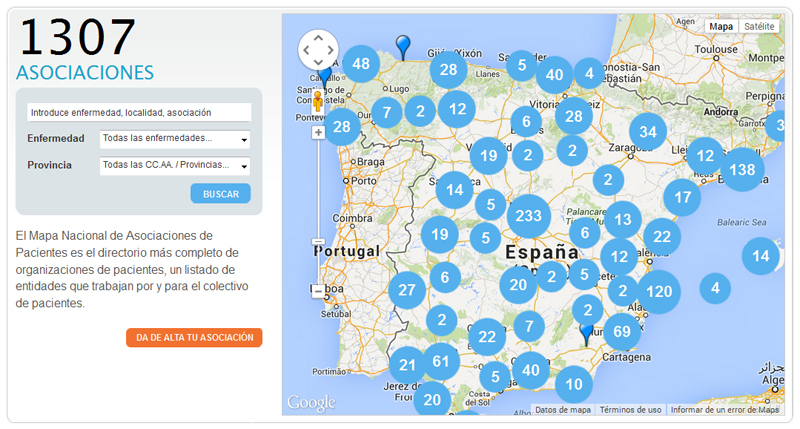 El Mapa de Asociaciones incluye 224 organizaciones dedicadas al Alzheimer