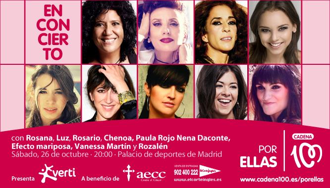 Concierto ‘Por ellas’ frente al cáncer de mama, el 26 de octubre en Madrid