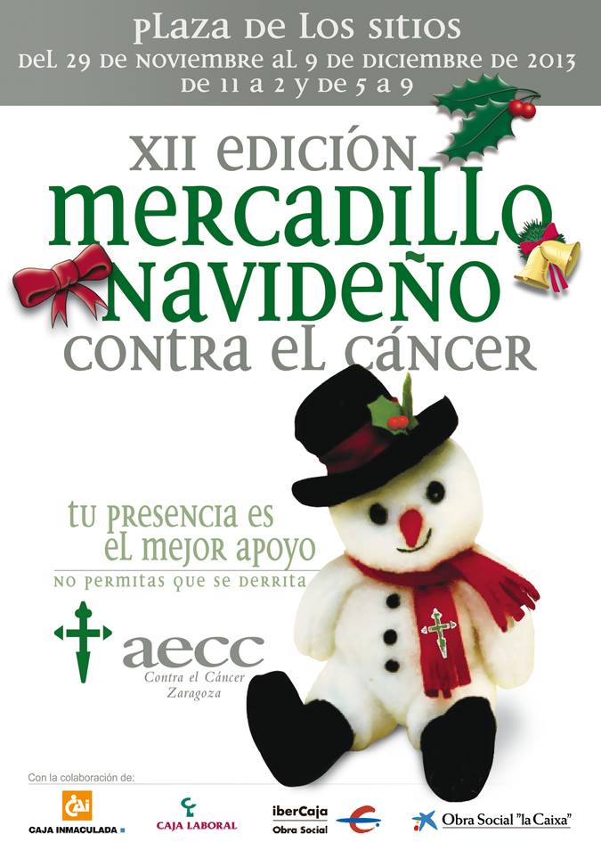 Mercadillo navideño y conferencias de la AECC en Zaragoza