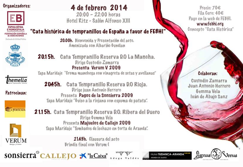 Cata benéfica para apoyar a la FEBHI, el 4 de febrero en Madrid