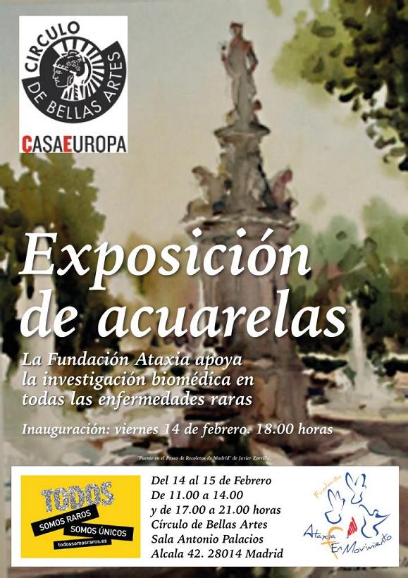 Exposición ‘Acuarelas para la Ataxia’, el viernes y sábado en Madrid