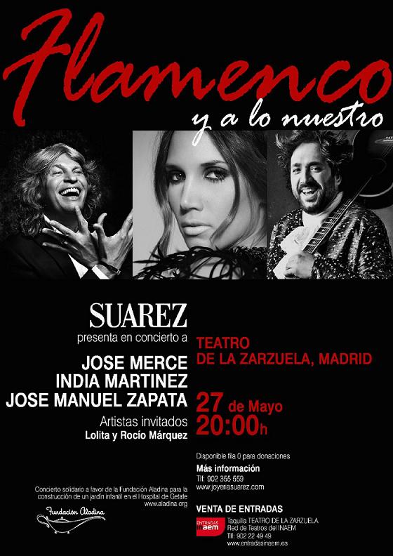 Concierto flamenco a favor de Fundación Aladina, este martes en Madrid