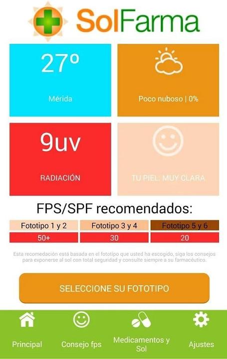 App ‘SolFarma’ para lograr una adecuada fotoprotección