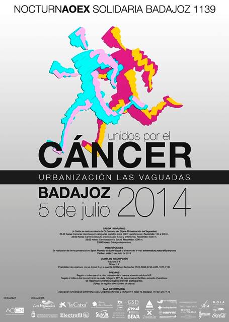 Carrera solidaria nocturna de la AOEx, este sábado en Badajoz