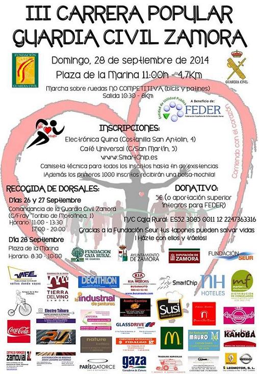 Zamora acoge la III Carrera Popular de la Guardia Civil a favor de FEDER