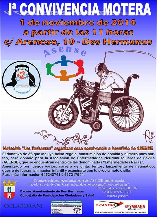 Convivencia Motera a beneficio de ASENSE, este sábado en Dos Hermanas