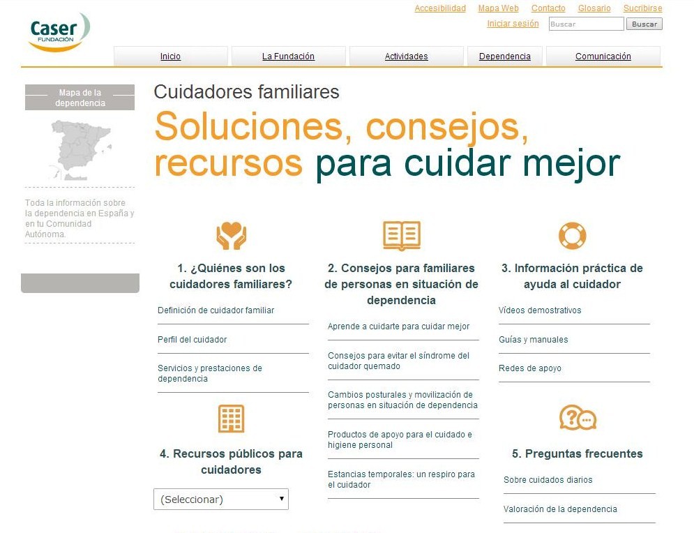 Nueva web formativa para cuidadores familiares de personas dependientes