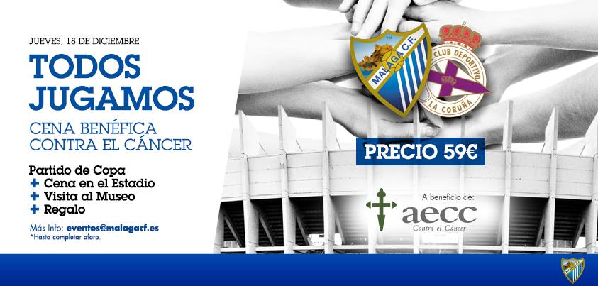 Cena benéfica de la AECC en el Estadio de La Rosaleda de Málaga