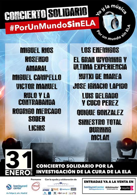 Concierto #PorUnMundoSinELA para la investigación de la ELA