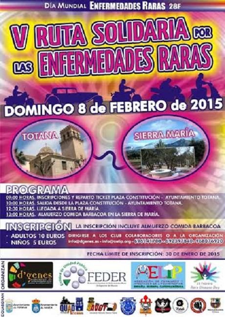 ‘V Ruta Solidaria por las Enfermedades Raras’, el 8 de febrero en Totana