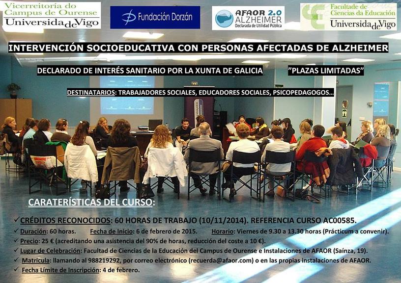 Curso ‘Intervención Socioeducativa con pacientes con Alzheimer’ de AFAOR
