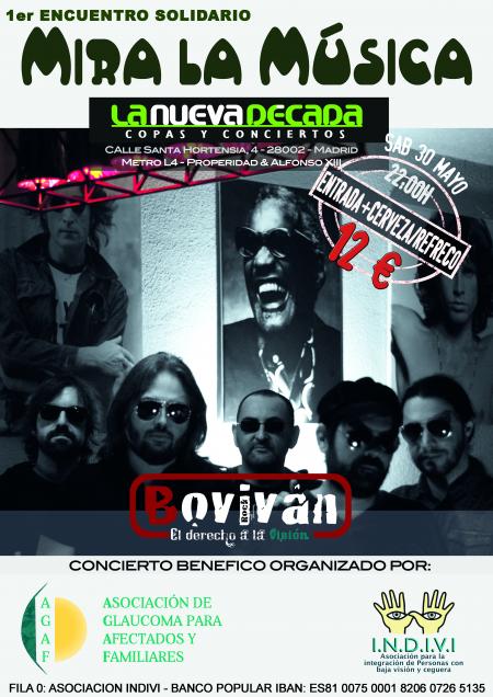 Concierto de Boviván a beneficio de AGAF e INDIVI, mañana en Madrid