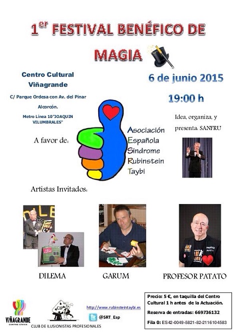 Festival Benéfico de Magia de la AESRT, mañana sábado en Alcorcón