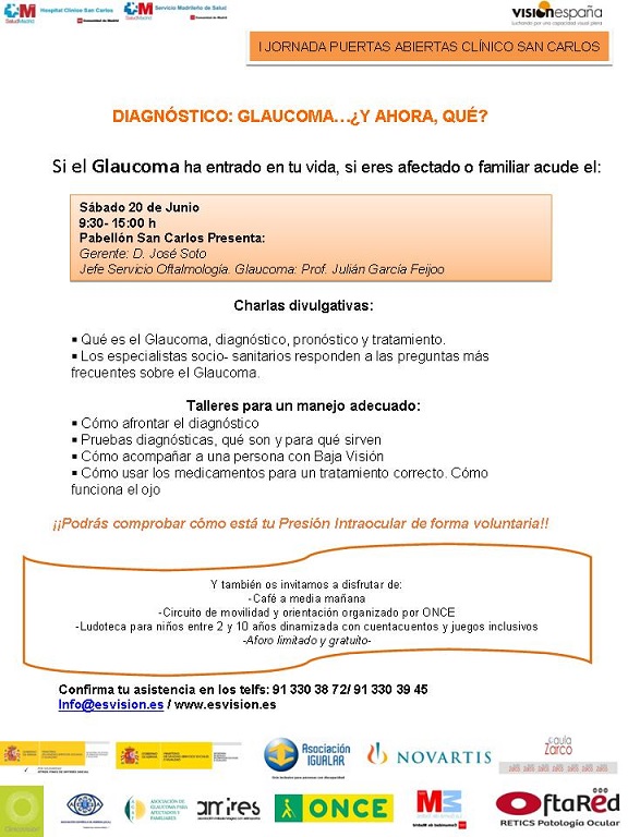 Jornada ‘Diagnóstico: Glaucoma. ¿Y ahora qué?’, este sábado en Madrid