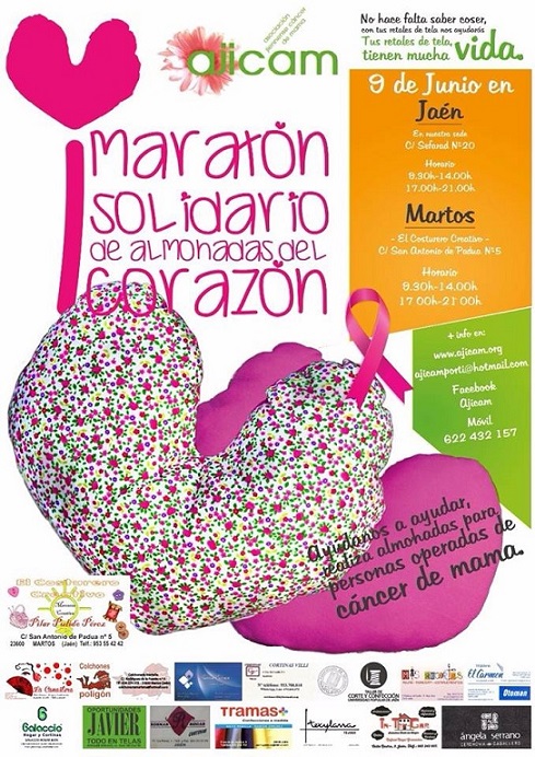 ‘I Maratón de Almohadas del Corazón’ de AJICAM, el martes en Jaén y Martos
