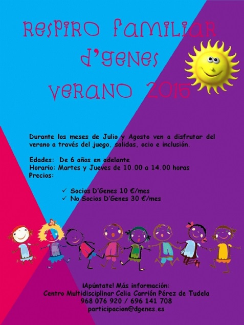 D’genes abre la inscripción de su programa de Respiro Familiar en verano