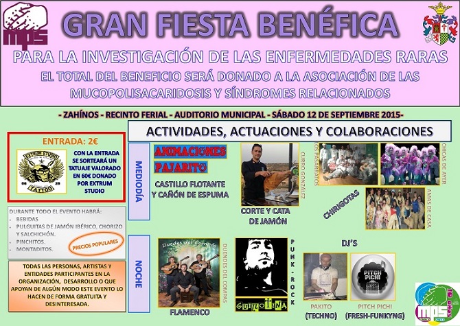 Fiesta benéfica en Zahínos para la investigación de las enfermedades raras