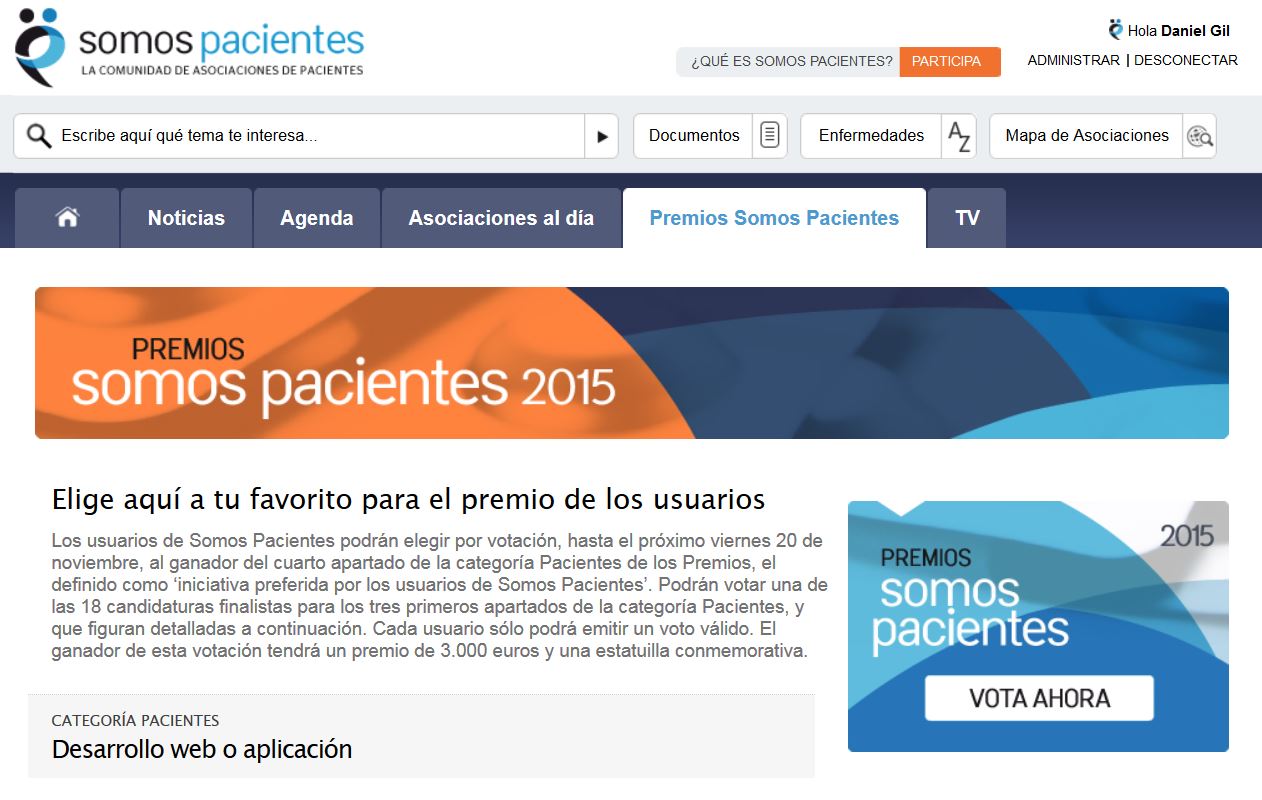 Conoce ya a los finalistas de los Premios Somos Pacientes y elige a tu favorito