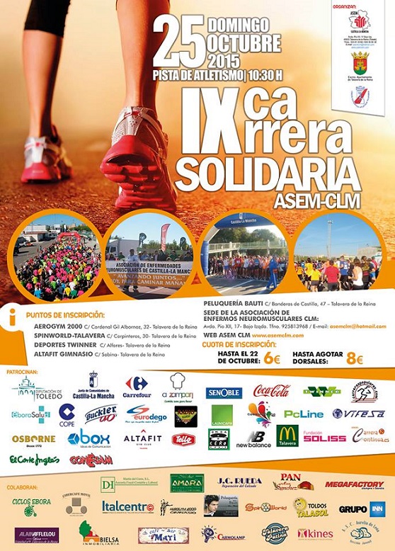 IX Carrera Solidaria ASEM-CLM, el domingo en Talavera de la Reina