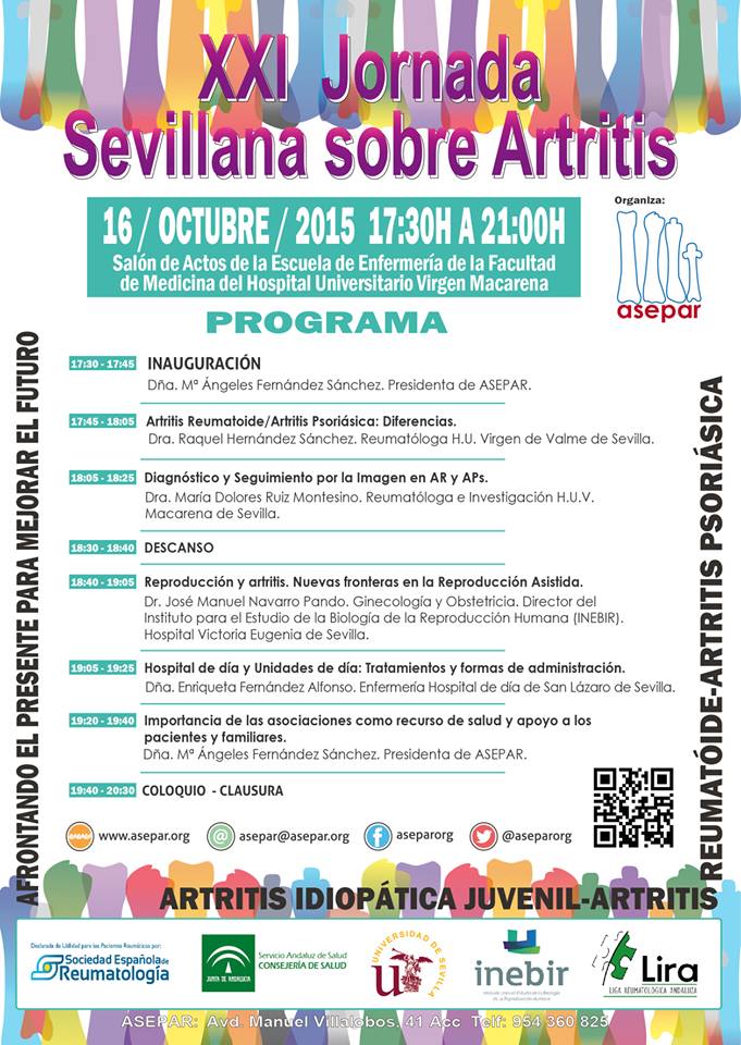 ‘XXI Jornada Sevillana sobre Artritis’ de ASEPAR, mañana en Sevilla