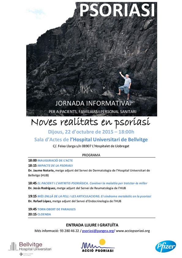 Jornada informativa de Acción Psoriasis, este jueves en L’Hospitalet
