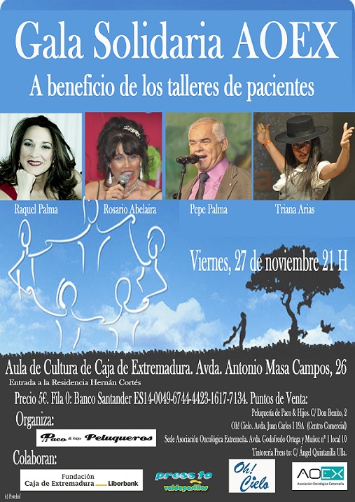Concierto de copla y gala contra el cáncer a favor de la AOEx