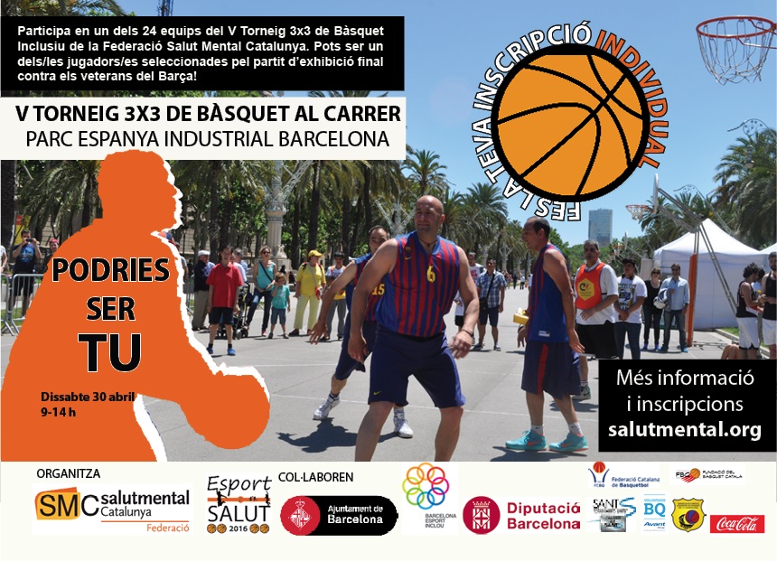 Torneo de Baloncesto Inclusivo de la FSMC, el 30 de abril en Barcelona