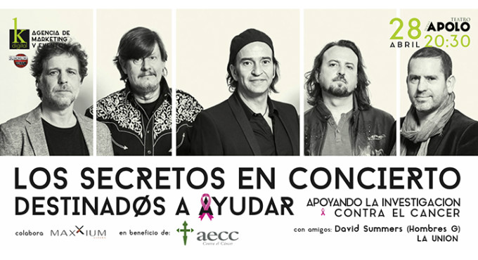 Concierto solidario de ‘Los Secretos’ a beneficio de la AECC