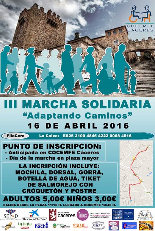 III Marcha Solidaria de COCEMFE Cáceres, este sábado en Cáceres