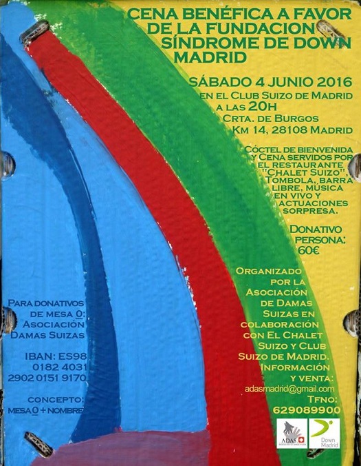 Cena benéfica a favor de Down Madrid, el sábado en Madrid