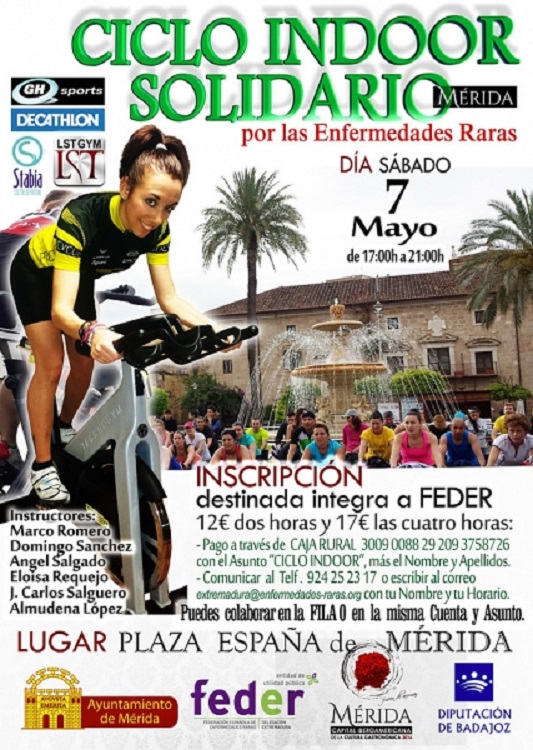 Maratón Cicloindoor Solidario de FEDER Extremadura, el sábado en Mérida