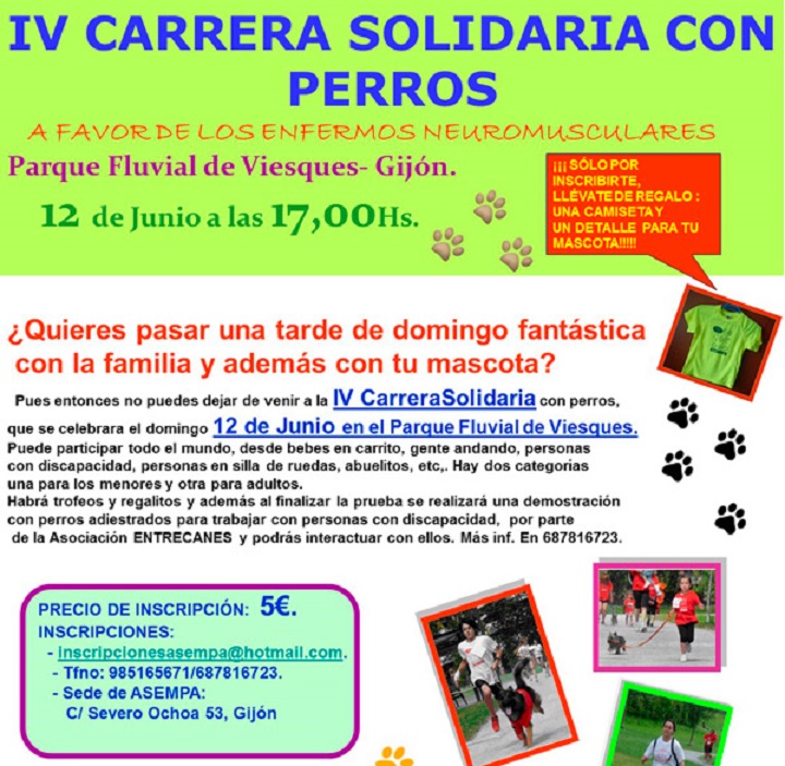 ‘IV Carrera Solidaria con Perros a favor de las ENM’ de ASEMPA