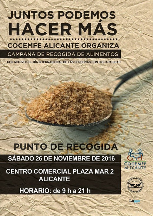 COCEMFE Alicante participa en la campaña del Banco de Alimentos