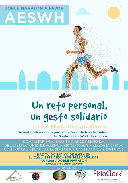Reto ‘Doble Maratón’ para recaudar fondos a favor de la AESWH