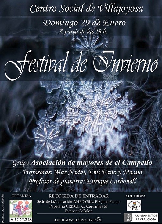 Festival de Invierno a beneficio de AHEDYSIA, el domingo en Villajoyosa